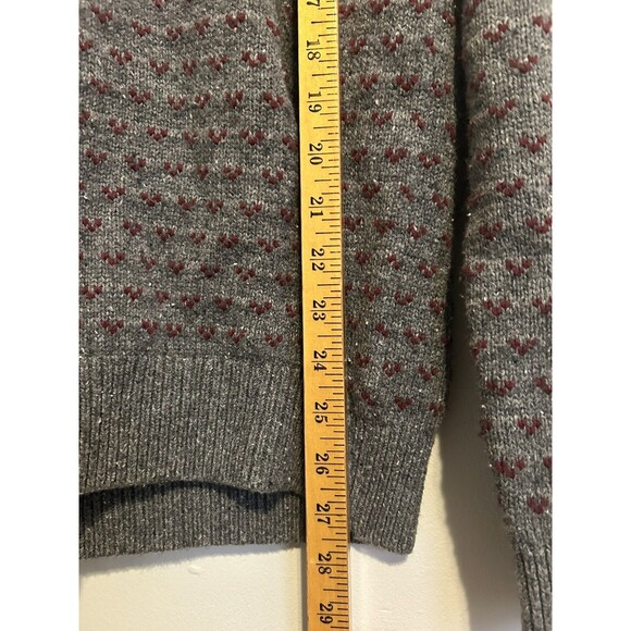 Vintage 90s Tommy Hilfiger Sweater Small Wool Blend Crewneck Knit Gray Soft - Picture 6 of 7